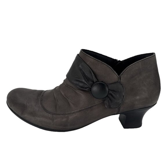 Rieker Sally Brown Leather Dress 56956 Size 13 Gray Ankle boot, witchy boot - Picture 4 of 16